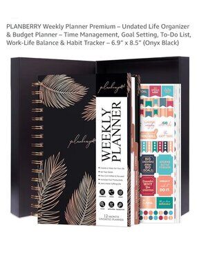 Planberry Weekly Planner Premium - Undated Organizer Budget Planner & Habit Trac